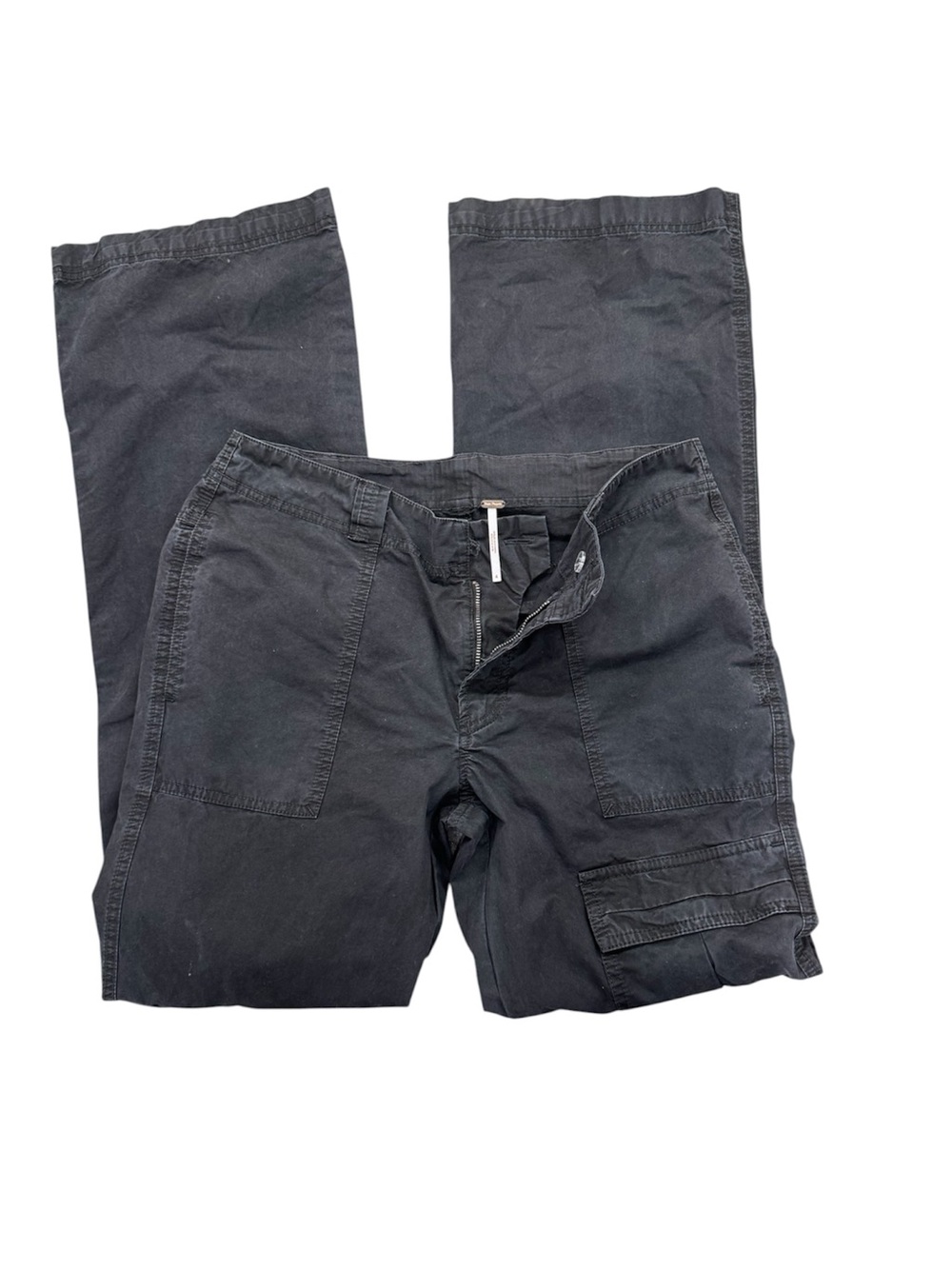 Free People Black Cargo Track Pants - Relaxed Utility Style